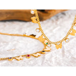 Pulseira tornozeleira Borboleta e gota