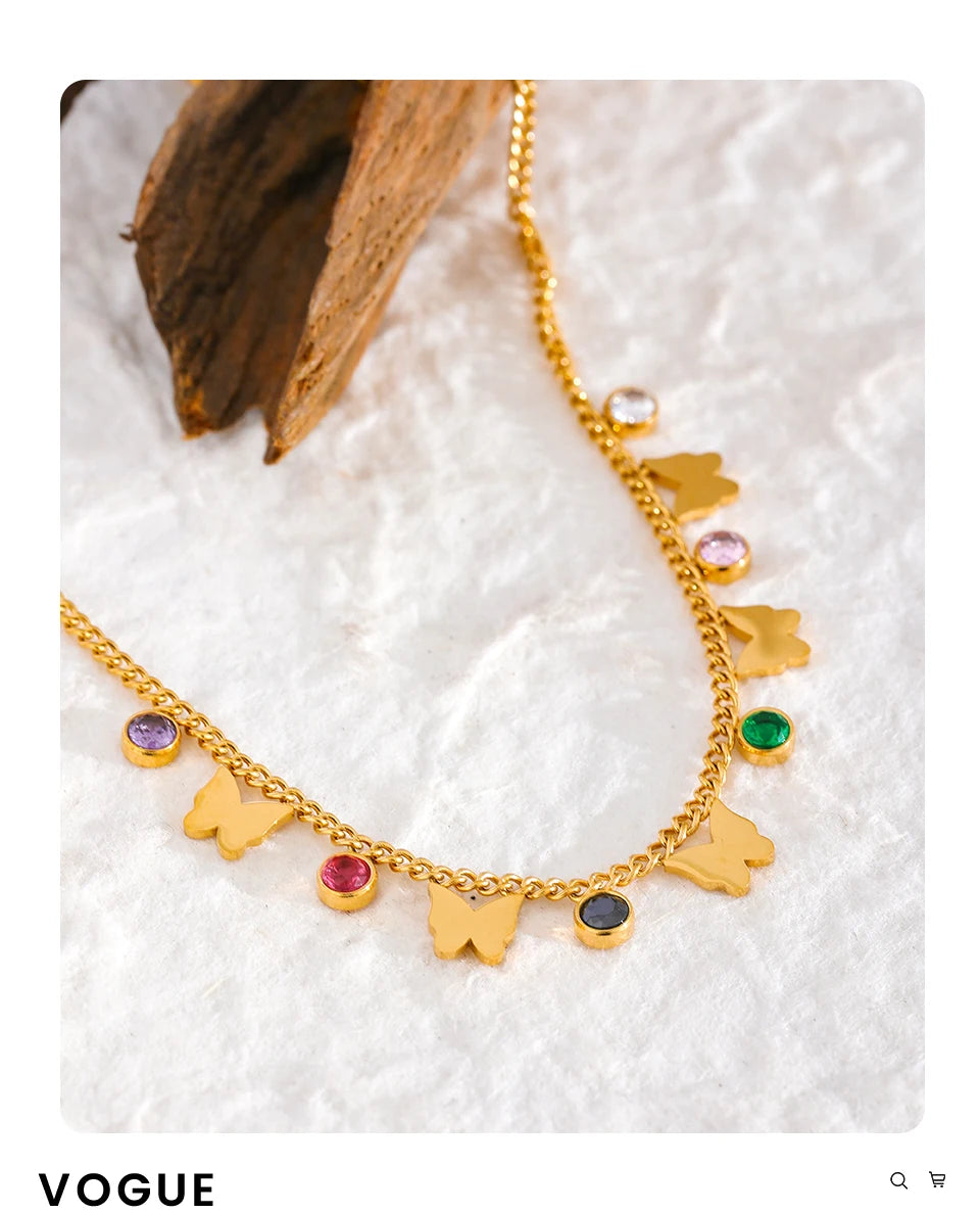 Pulseira tornozeleira Borboleta e gota