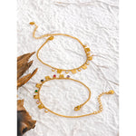 Pulseira tornozeleira Borboleta e gota