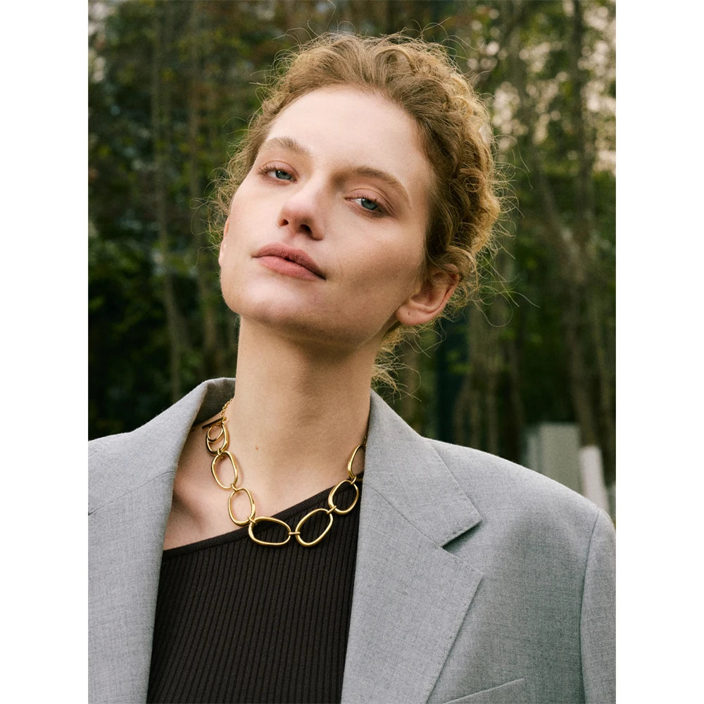 Colar feito à mão banhado a ouro