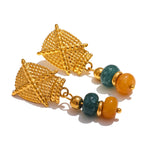 Brinco pedras artesanais francesas