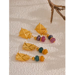 Brinco pedras artesanais francesas